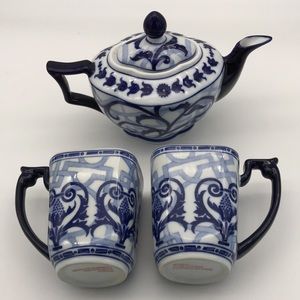 Bombay set of 2 Mug Coffee & Tea Windsor Cobalt & Tea Pot